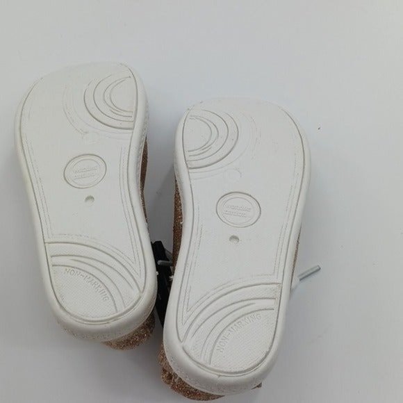 wonder nation Shoes Wonder Nation Sneakers Toddler Girl Gold Glitter Scrunch Back Size 8